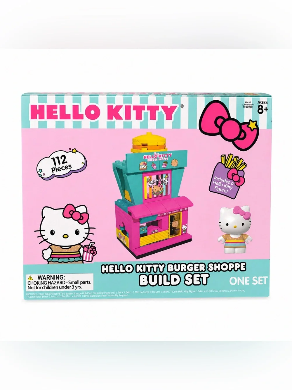 Hello Kitty Burger Shoppe Build Set 112 Pieces Includes Hello Kitty Figure NEW